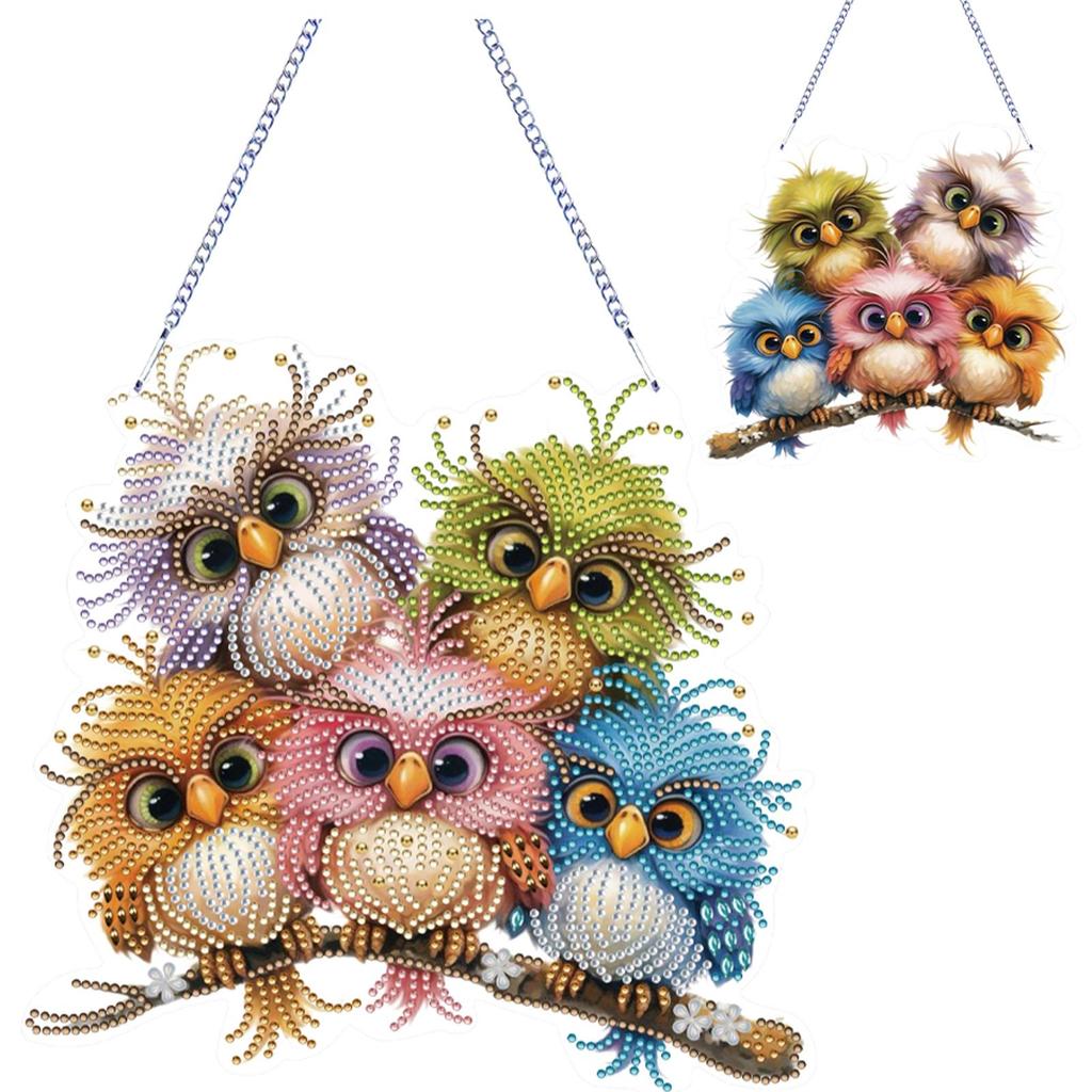 Kits d'Art Diamant 2D/Plat Acrylique DIY Forme Spéciale Pendentifs Diamants Strass Art Diamant Pendentifs Fenêtre Décor Mural pour Maison et Fenêtres