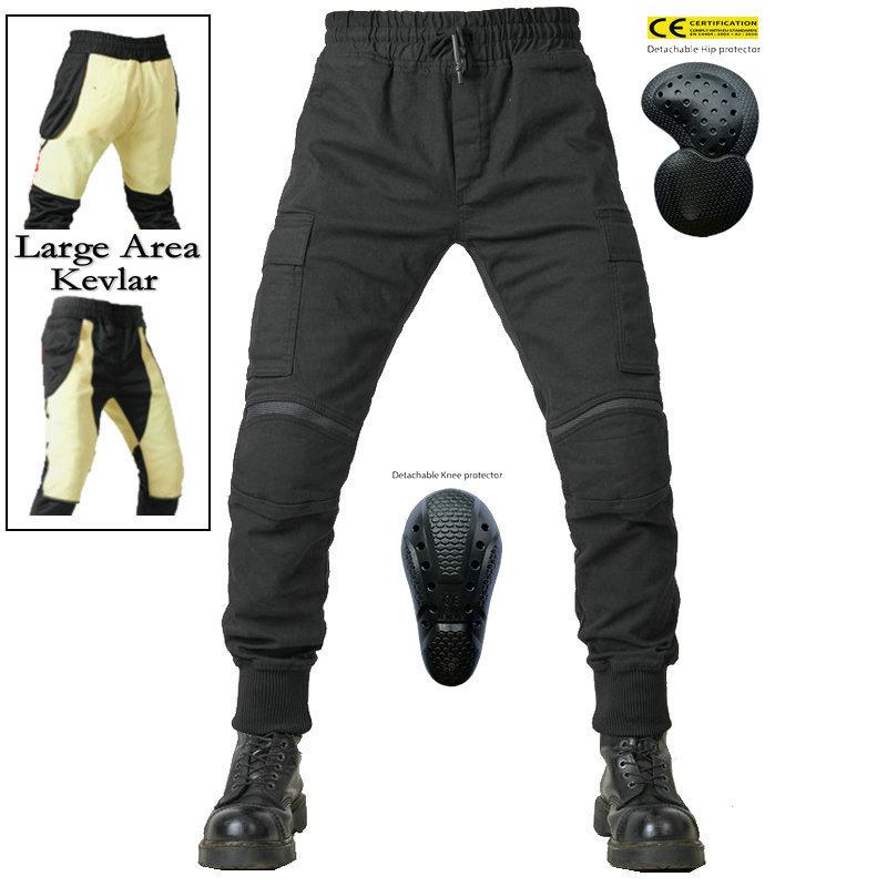 Motorcycle riding jeans casual locomotive anti-drop and windproof Kevlar tooling pants men's four-season protective gear adjustable