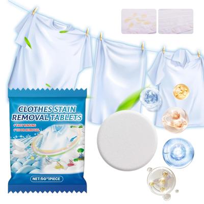 1pcs Clothes Stain Remover Foaming Tablets Deep Cleaning White Clothes Stubborn Stains Grease Stains Long Lasting Fragrance