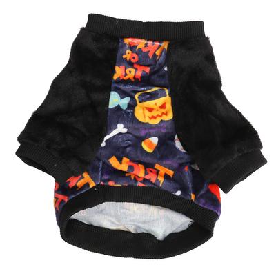 Halloween Dog Shirt Soft Plush Interesting Pumpkin Pattern Strong Elasticity Halloween Dog Apparel for Party Travel