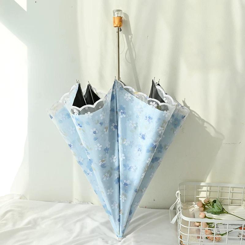 Umbrella Lace Sun Umbrella Female Embroider Sun Protection UV Protection Sun Umbrella Retro Style Princess Umbrella Sunny and Rain Dual-Use