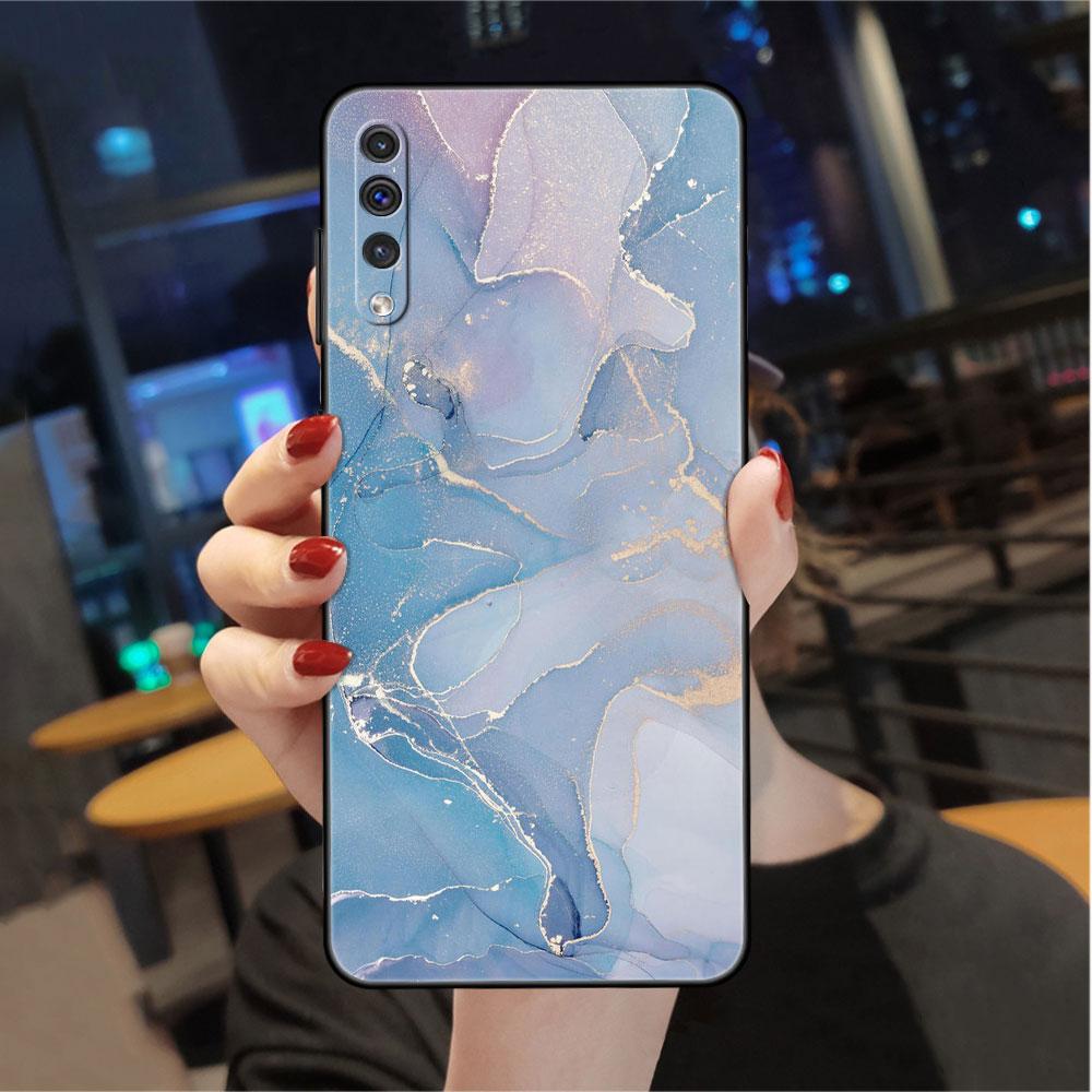 Husă pentru Samsung Galaxy A50 A20e A70 A10 A40 A20s A10s M30s M51 M31s Husă neagră moale pentru telefon cu model de marmură