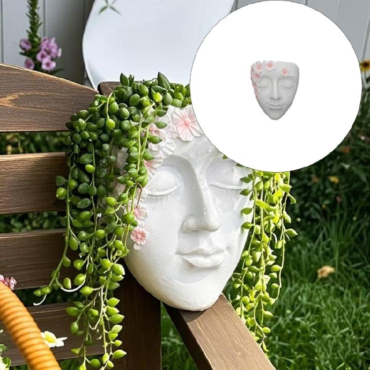 Umělecký Nástěnný Květináč ve Tvaru Obličeje Retros Profil Člověka Květináče Kreativní Květináč pro Dekoraci Stěny Balkon