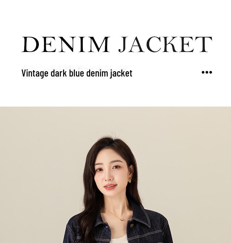 Xinge Women's Petite Retro Blue Denim Jacket - 2025 Spring Collection