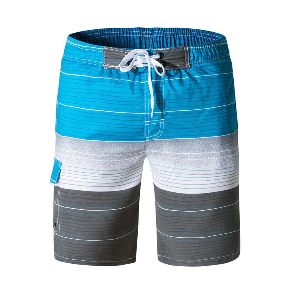 TheRang Men Print Swim Trunks Swimming Short Pant Quick Dry Beach Surfing Running Swim Trunks with Pocket Black,Blue