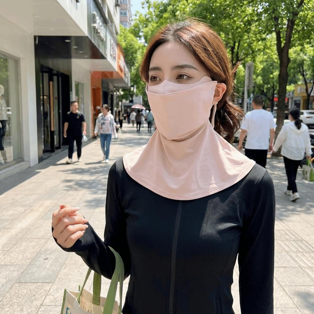 Integrated Shawl Ice Silk Face Mask Lightweight Design Sun-shading Mask  Fishing