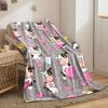 Cartoon Cow Heart Print Blanket bedroom Blanket for Livingroom Couch lunch break Soft throw for Friend's festival Gift