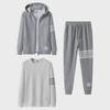 2022 Autumn/Winter Men's Casual Cardigan Two-Piece Set: Round Neck Sweatshirt & Pants
