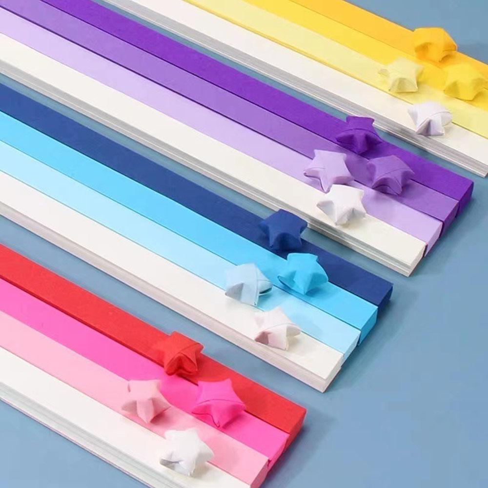 540Pcs Rainbow Gradient Origami Star Paper Strips Double-Sided DIY Craft for Scrapbook Gift Wrapping Home Decor Party Supplies