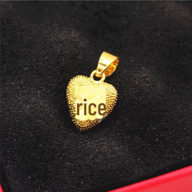 Halskette mit Wassertropfen- und Herzblumenanhänger aus vergoldetem Messing für Damen