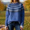 Ladies' Fashion Sweater, Round Neck,Loose Pullover Long-sleeved Knitted Sweater