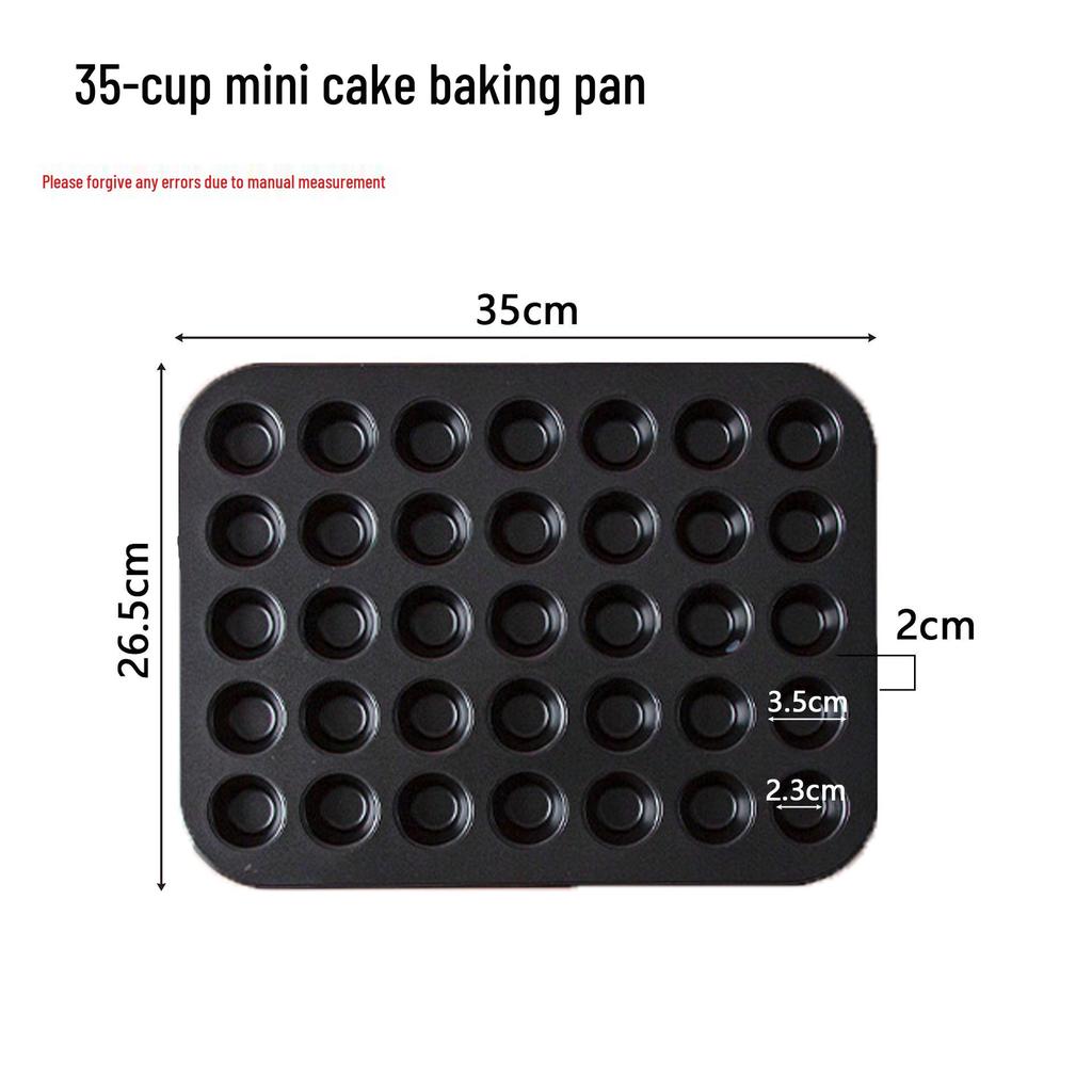 12-Cavity Mini Muffin Baking Pan with 48 Molds - Square and Round Shapes