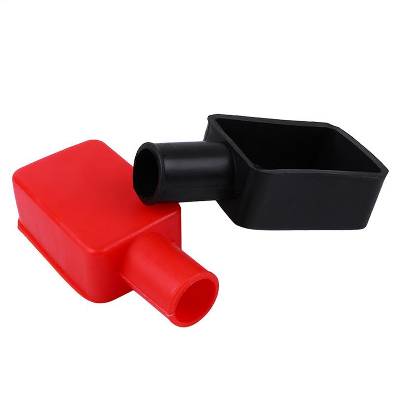 2pcs Car Battery Pole Positive and Negative Protection Cover Soft Plastic Flexible Battery Terminal Insulator Protective