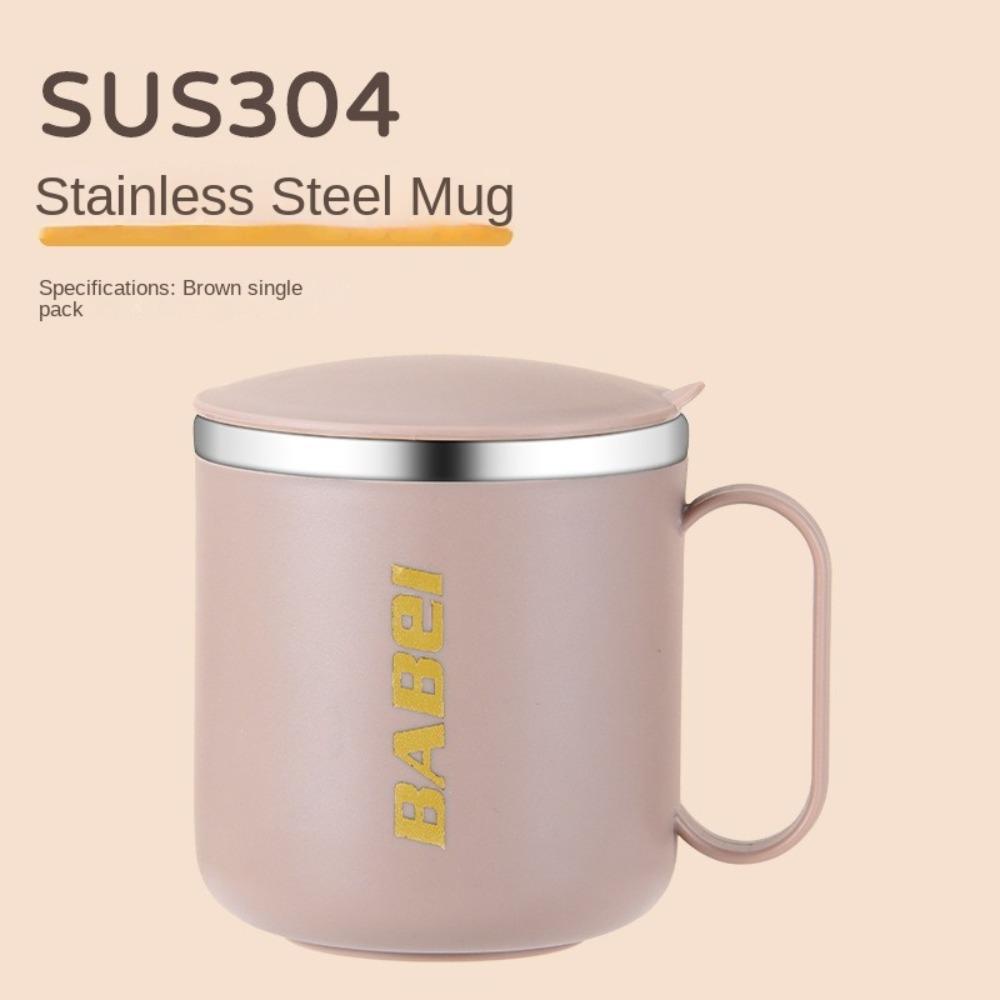 Double-Layered Thermal Mug 304 Stainless Steel Coffee Cup Portable Milk Tea Cup  Office
