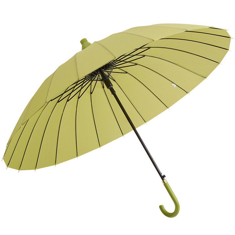 Women's 24-Rib Large Waterproof Umbrella, Wind-Resistant, Sunny/Rainy Use, Car-Mounted with Long Handle