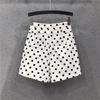2025 Spring/Summer Women's Polka Dot High Waist Denim Shorts - Trendy Hong Kong Style, Washed Cotton, Wide Leg Fit