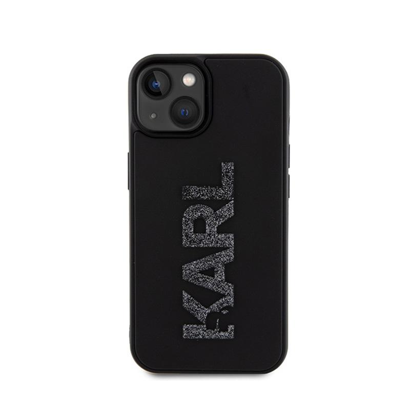 Karl Lagerfeld 3D Rubber Glitter Logo - Etui Iphone 15 (Czarny)