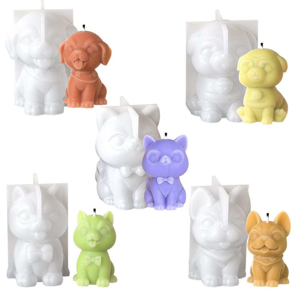 Silicone Crafting Mold Candle Moulds Resin Art Moulds Dog Shape Craft Molds Candle Making Molds for Hand-Making