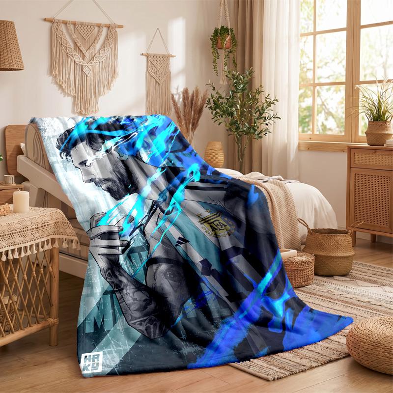 Lionel Messi Print Flannel Blanket Soft Warm Sofa Bed Throw Blanket For Home Office Bedroom