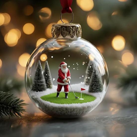 Bombka Szklana Stadion Świętego Mikołaja Ozdoba Wisząca na Choinkę z Motywem Sportowym Świąteczna Dekoracja Domu
