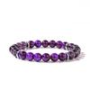 Festive Gifts Purple Amethyst And Dark Purple Glass Beaded Bracelet Stylish Fashion Jewelry For Men And Women Daily Wear Simple Elegant Accessory