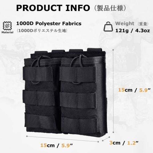 YAPJEB Magazine Pouch, Double, Double, Triple Magazine Pouch, Molle Pistol Mag Pouch, Open Top Molle, Airsoft, Magazine Pouch, Tactical Gear, Military