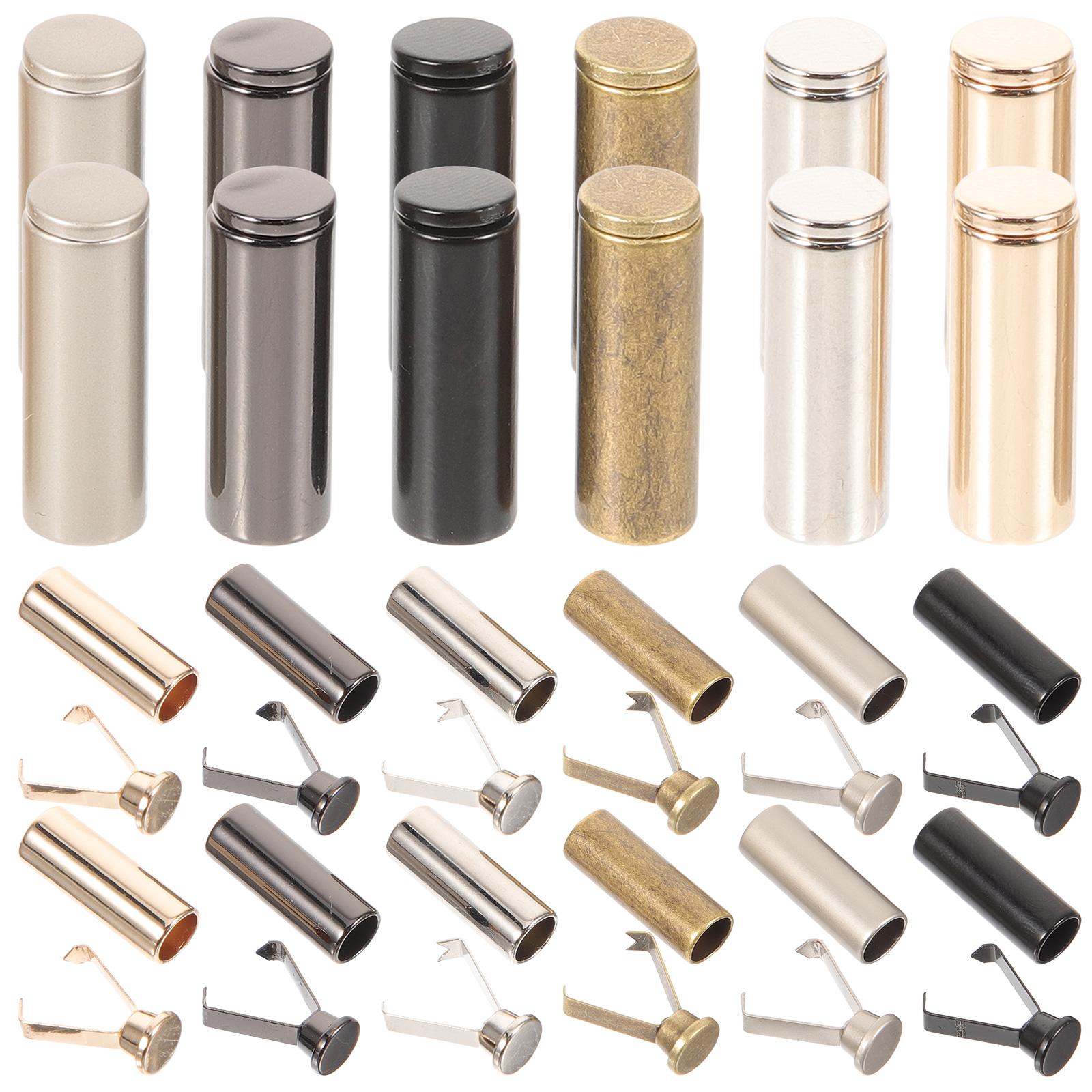 

24 Pcs Metal Cord End Cap Shoelace Replacement Tips Drawstring Stoppers Sweatpants Rope Stopper Garment Rivets Pants Waistband 2.20X1.80X1.80CM