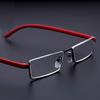 Half Frame Reading Glasses for Elderly Ultra Light HD Fashion Eyewear Mini Portable with Pen Holder