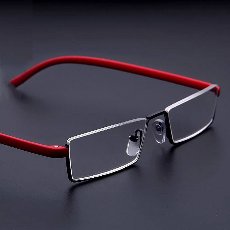 Half Frame Reading Glasses for Elderly Ultra Light HD Fashion Eyewear Mini Portable with Pen Holder