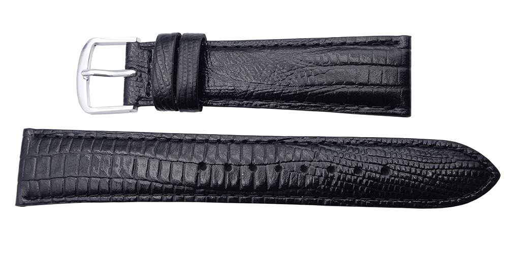 Seiko Watch Embossed Cowhide Band, 18mm, R0261AL, Black, Leather, Men's