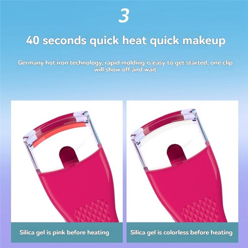A65T-Electric Eyelash Curler Portable Eyelash Curler Brush Heated Eyelash Curling Eye Contour Fast Heating Curler B
