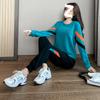 Round Neck Sports Suit for Women, Spring and Autumn Korean Style Fashionable Loose Sweatshirt, Western Style Casual Wear Two-piece Set