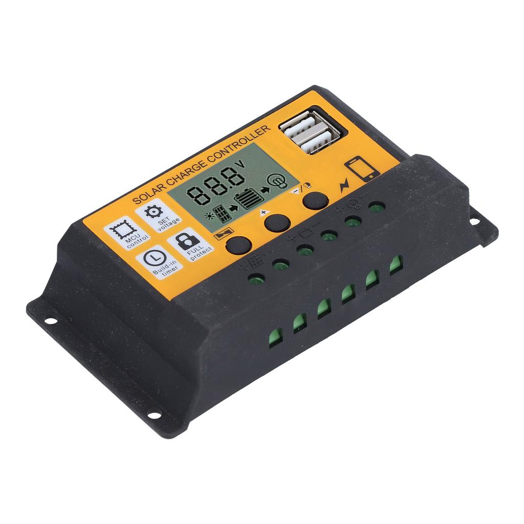 Smart Charge Controller Photovoltaic Power Generation Automatic Control Equipment 12V 24V 30AYellow