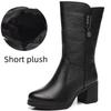 Fashion GKTINOO Women Ladies Female Mother Genuine Leather Mid Calf Boots Shoes Winter Plush Fur Warm Botas Zipper Plus Size Non-Slip