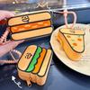Key Ring Hamburger Coin Purse Portable Cartoon Silicone Wallet Keychian Earphone Bag Daily