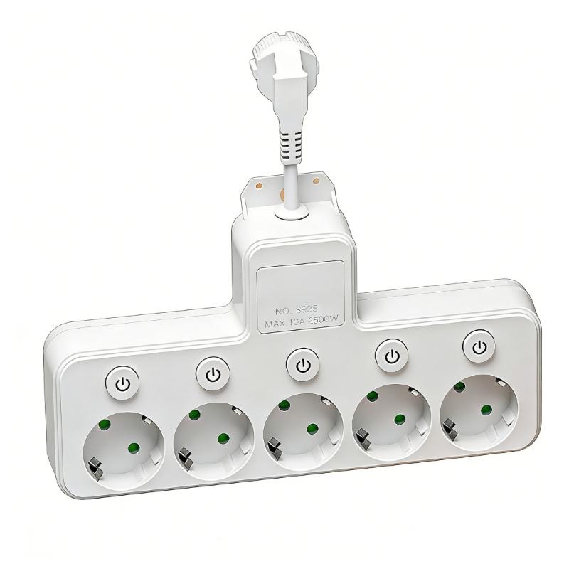 5 Outlet Wall Sockets with 2 USB And 2 Type C Ports Rotating 180 Degrees For Multiple Device Charging