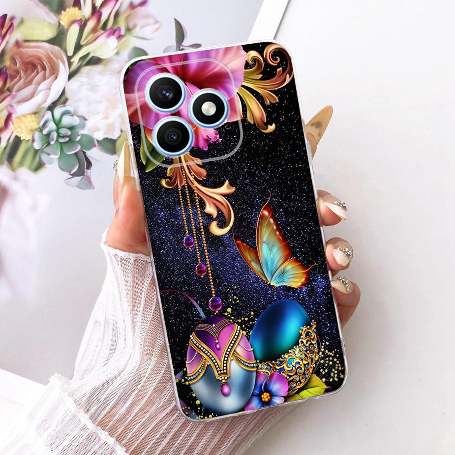 For Honor X8d 4G Case Beautiful Girl Peacock Painted Cover Soft Silicone Phone Case For Honor X8d X 8d HonorX8d 4G Fundas Bumper