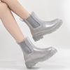 Modieuze Transparante Chelsea Regenlaarzen voor Dames: Stijlvol, Antislip, Waterdicht Rubber voor Buitenkleding