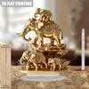 Elegant 2D Flat Elephant Statue Ornament Home Office Decor Desktop Accessory for Birthday Anniversary Friendship Gifts