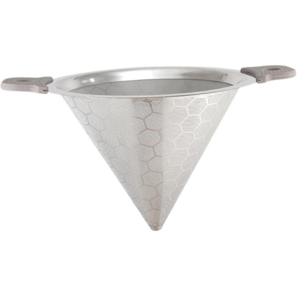 Tea Filter Pour Over Cone Double Handle Portable Stainless Steel Multipurpose