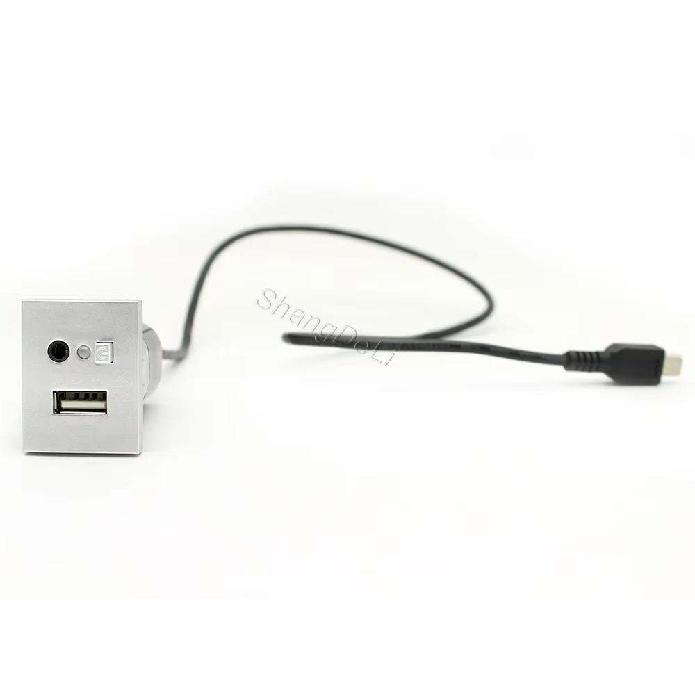 1PC Fit For Ford Focus 2 Mk2 2009 2010 2011 Car USB AUX Input Adapter Mini Cable USB Jack Interface Switch Accessories