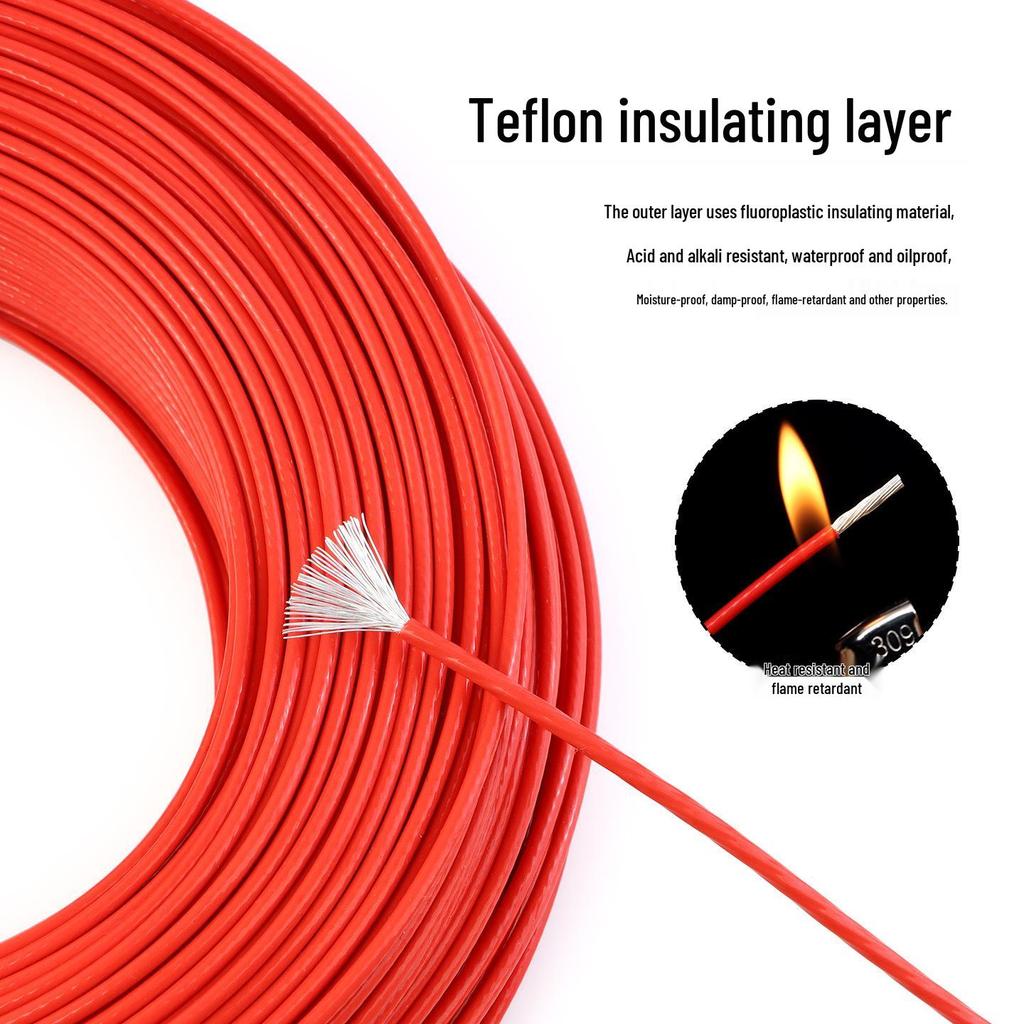 Teflon High-Temp Silver-Plated Wire, 28/30 AWG, 0.12-6 sq mm, Tinned Copper Connection Wire.