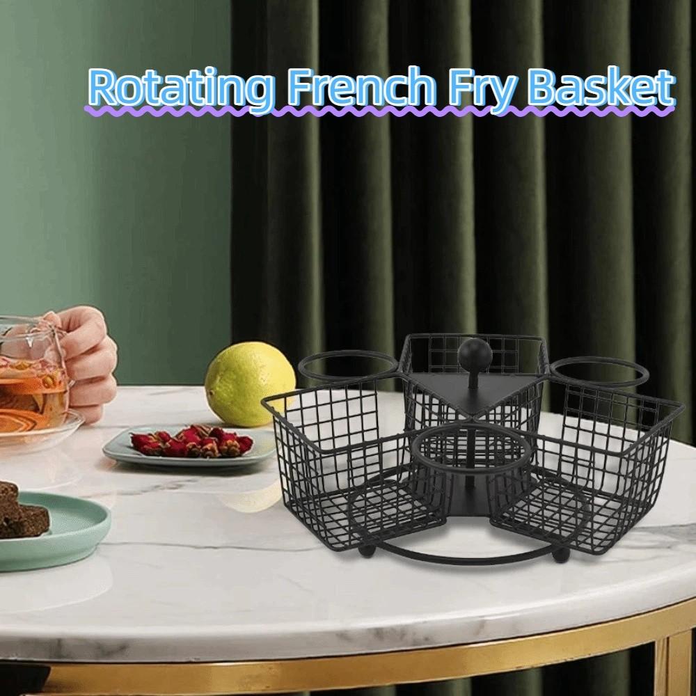 Stabiler drehbarer Pommeskorb mit Dip-Becher Frittierkorb Snackkorb Restaurant