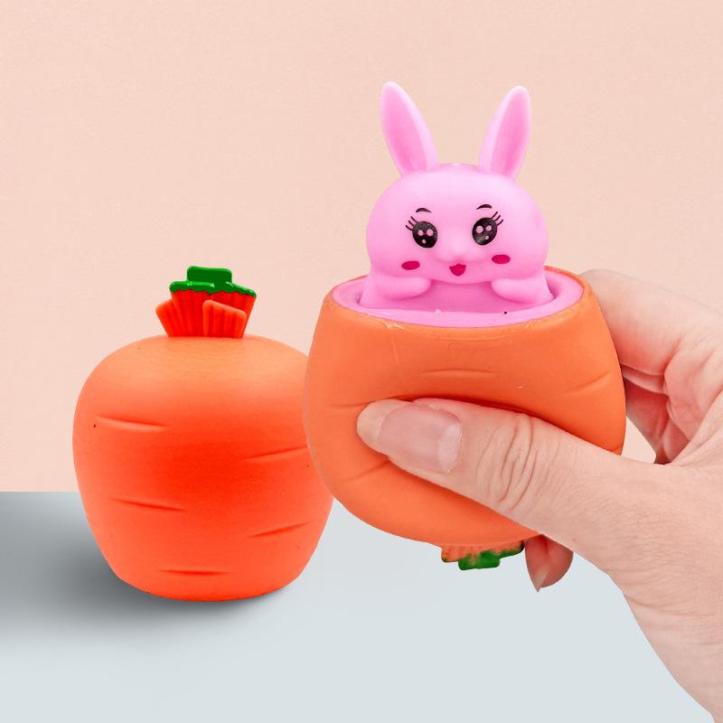 Marchewka Szczypta Rzodkiew Królik Ściśnij Kubek do wentylacji i dekompresji Podchwytliwy Gadżet Zabawka Redukująca Stres