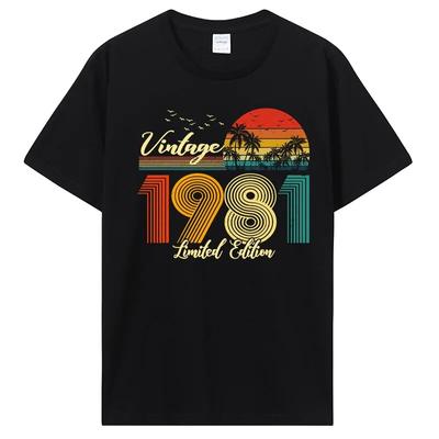 Vintage Készült 1981-ben Minden Eredeti Alkatrész Születésnapi Póló Évfordulós Póló Túlméretezett Unisex Ruházat Pólók Unisex Streetwearhez