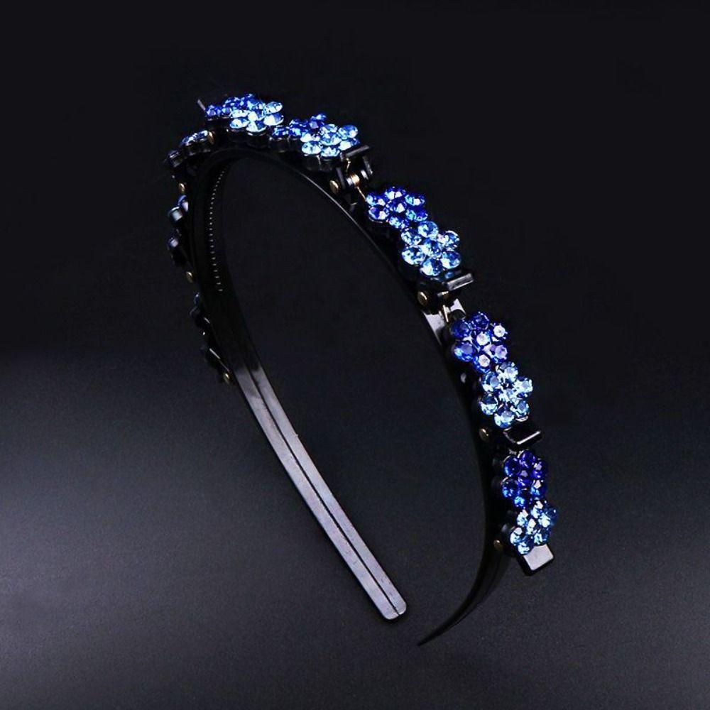 Pflaumenblüten Strass Pony Clip Stirnband Elegant Glänzend Blume Haarreif Vier Jahreszeiten