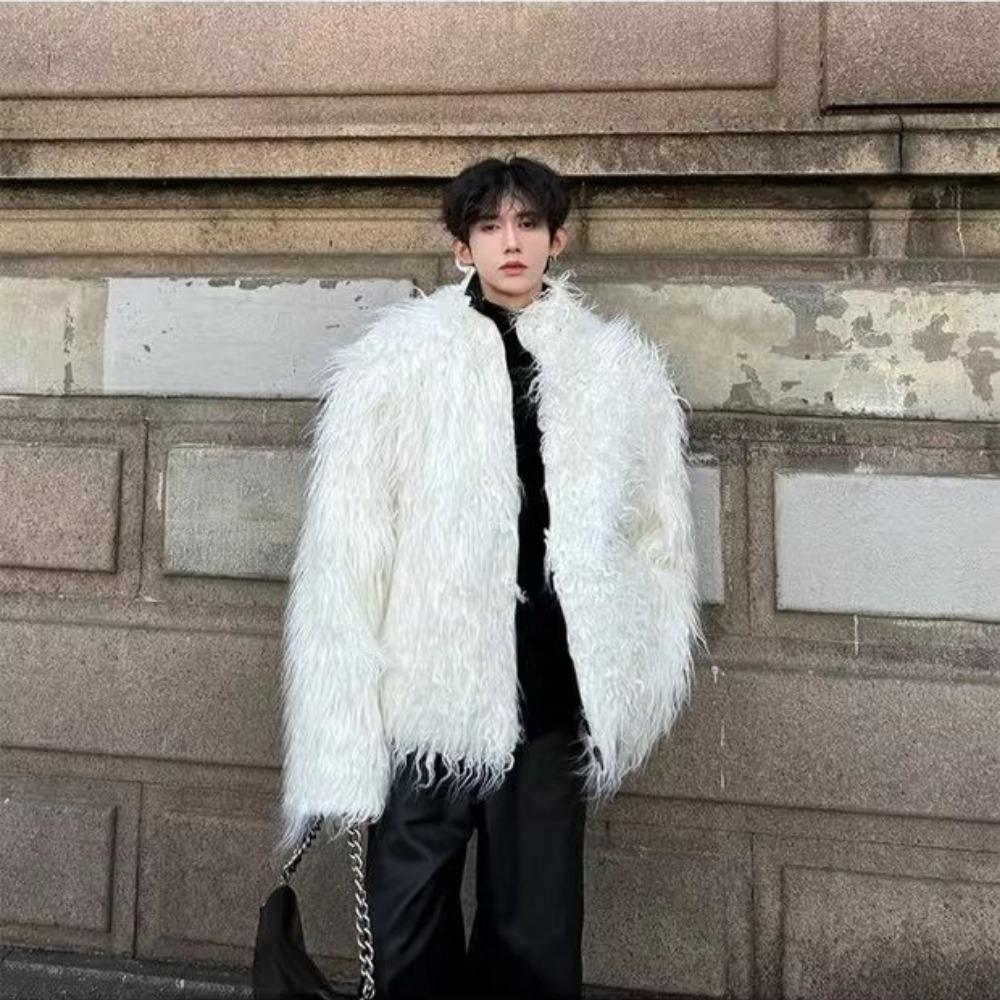 Winter Fashion Show Style Ins Network Celebrity Imitation Mink Fur Men and Women High-end Second-hand Corrugated Long Fur Coat