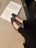 Low-heeled French Light-mouth Single Shoes Women's Shoes Spring 2025 New Temperament Versatile Woolen Evening Shoes