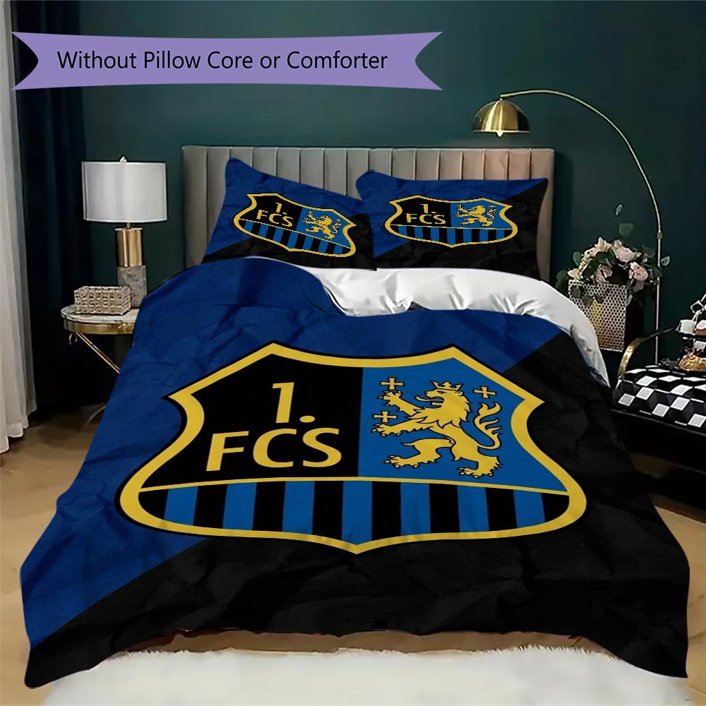 1 FC Saarbrücken Pattern Bedding Uilt Set Uilt Cover Pillowcase Home Decoration Birthday Gift (1 * Duvet Cover + 2 * Pillowcase Without Core)