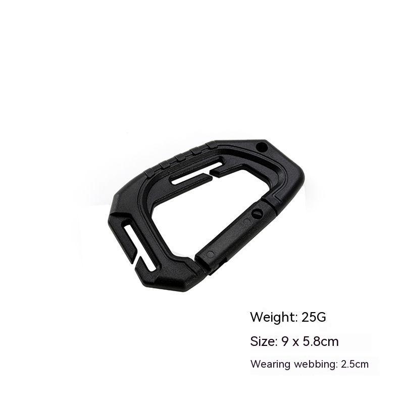 

Лента, быстроподвешиваемая пряжка, легкая, большая D-пряжка, рюкзак, пластиковая подвесная пряжка D-типа, брелок для ключей, пряжка для альпинизма на открытом воздухе 9*5.8cm чёрный